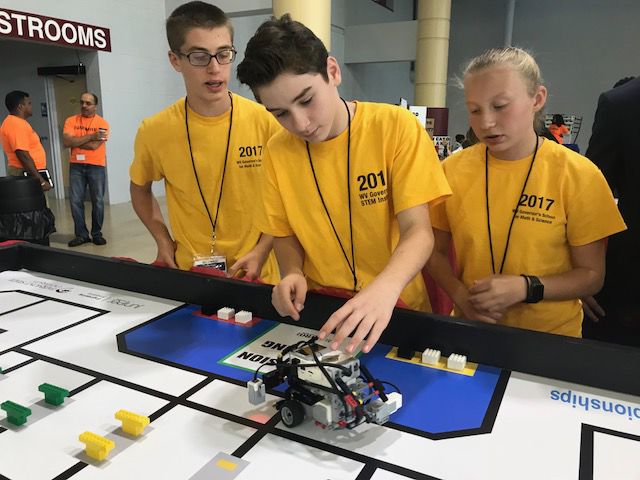 The pits where teams work to complete their robots